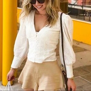 Floral and button detail top